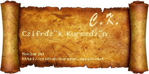 Czifrák Kurszán névjegykártya